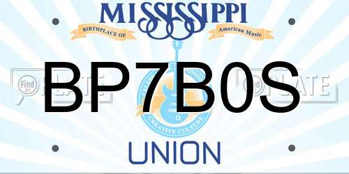 BP7B0S Mississippi License Plate