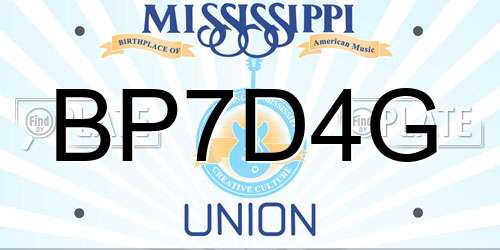 BP7D4G Mississippi License Plate