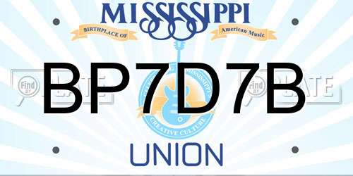 BP7D7B Mississippi License Plate