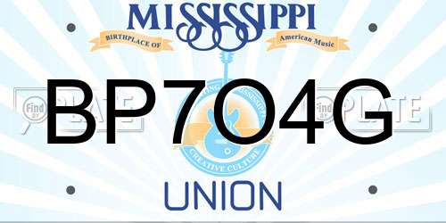 BP7O4G Mississippi License Plate