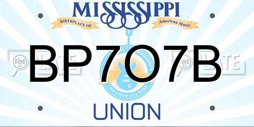 BP7O7B Mississippi License Plate