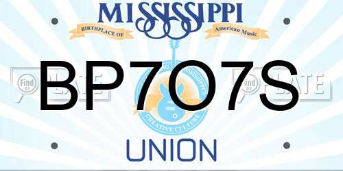 BP7O7S Mississippi License Plate