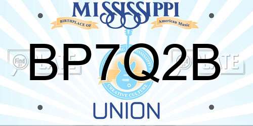 BP7Q2B Mississippi License Plate