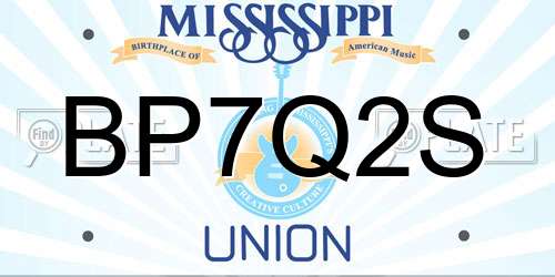 BP7Q2S Mississippi License Plate