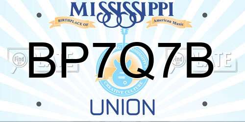 BP7Q7B Mississippi License Plate