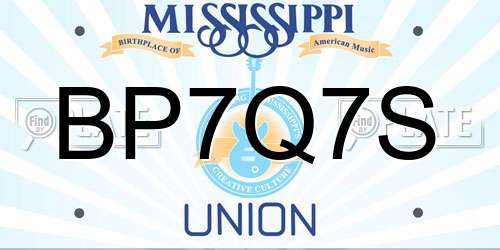 BP7Q7S Mississippi License Plate