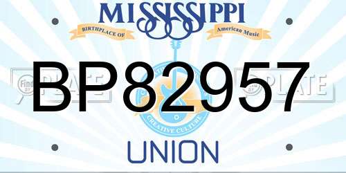 BP82957 Mississippi License Plate