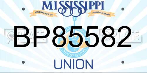 BP85582 Mississippi License Plate