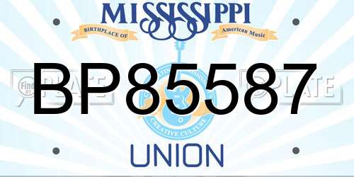 BP85587 Mississippi License Plate