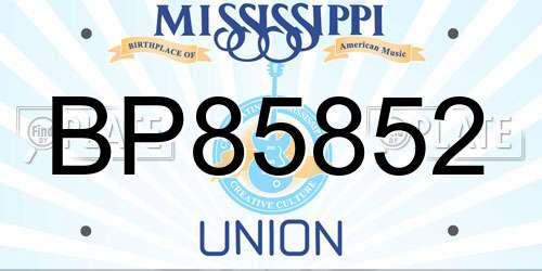 BP85852 Mississippi License Plate