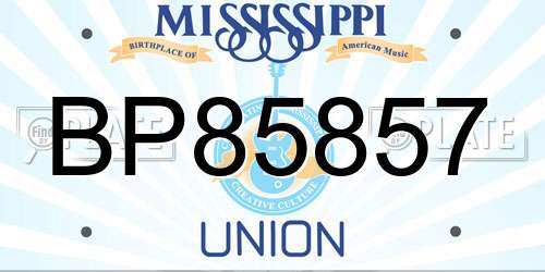 BP85857 Mississippi License Plate