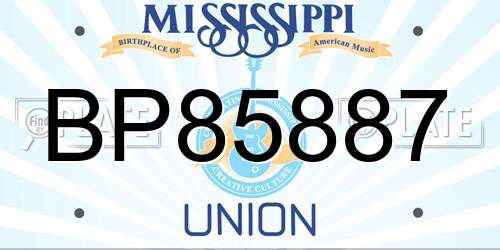 BP85887 Mississippi License Plate