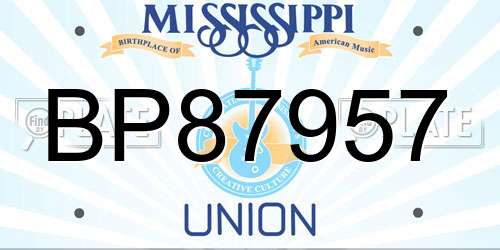 BP87957 Mississippi License Plate
