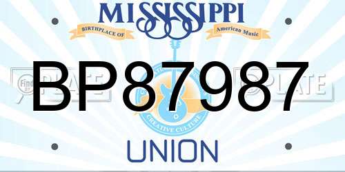 BP87987 Mississippi License Plate