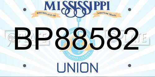 BP88582 Mississippi License Plate