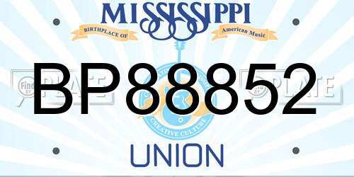 BP88852 Mississippi License Plate