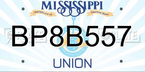 BP8B557 Mississippi License Plate