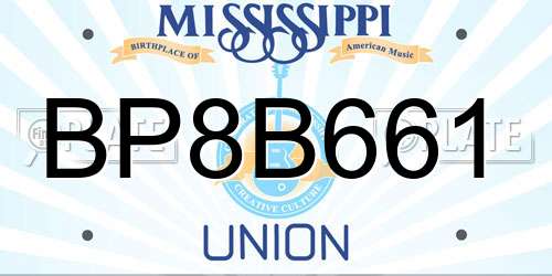 BP8B661 Mississippi License Plate