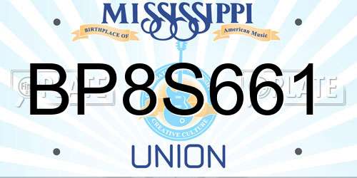 BP8S661 Mississippi License Plate
