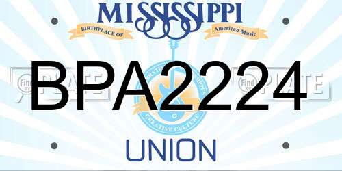 BPA2224 Mississippi License Plate