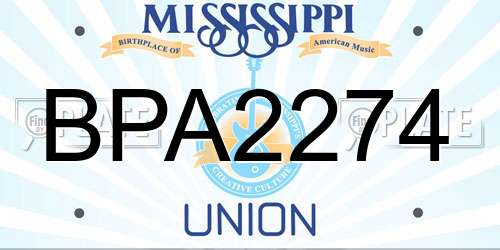 BPA2274 Mississippi License Plate