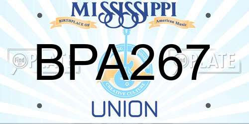 BPA267 Mississippi License Plate