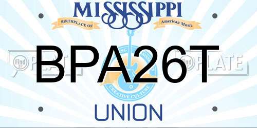 BPA26T Mississippi License Plate