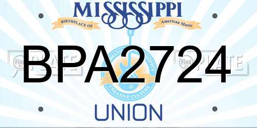 BPA2724 Mississippi License Plate