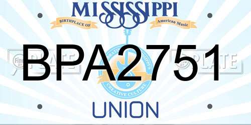 BPA2751 Mississippi License Plate