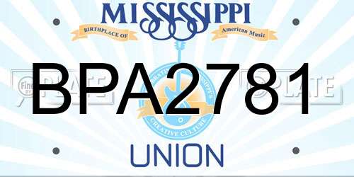 BPA2781 Mississippi License Plate