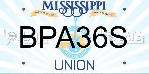 BPA36S Mississippi License Plate