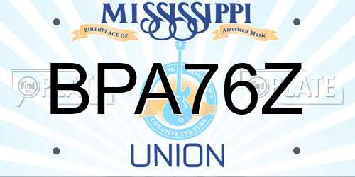 BPA76Z Mississippi License Plate