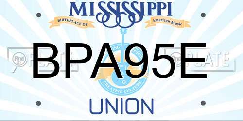 BPA95E Mississippi License Plate