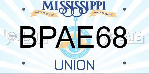 BPAE68 Mississippi License Plate