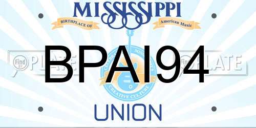BPAI94 Mississippi License Plate