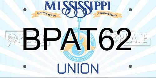 BPAT62 Mississippi License Plate