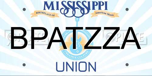 BPATZZA Mississippi License Plate