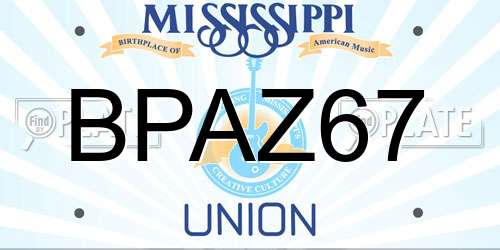BPAZ67 Mississippi License Plate