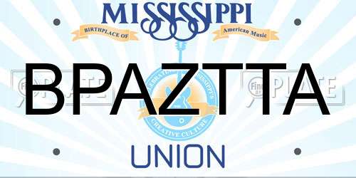 BPAZTTA Mississippi License Plate