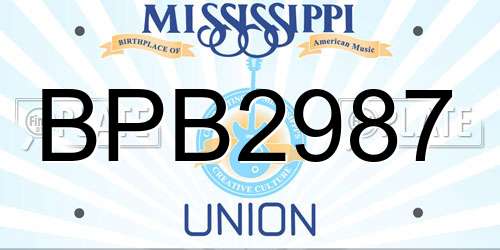 BPB2987 Mississippi License Plate