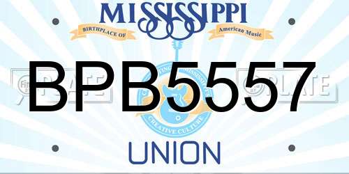 BPB5557 Mississippi License Plate