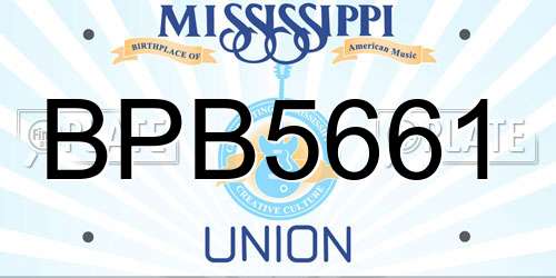 BPB5661 Mississippi License Plate