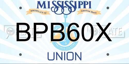 BPB60X Mississippi License Plate