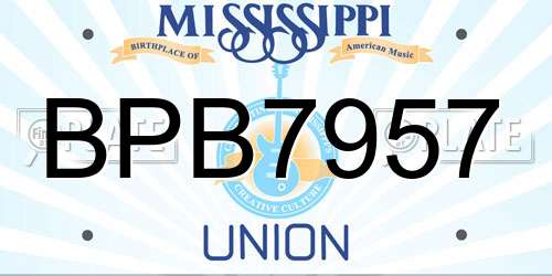 BPB7957 Mississippi License Plate