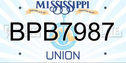 BPB7987 Mississippi License Plate