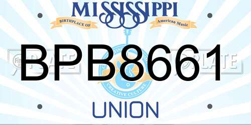 BPB8661 Mississippi License Plate