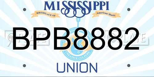 BPB8882 Mississippi License Plate
