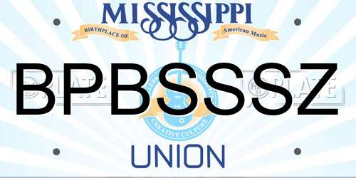 BPBSSSZ Mississippi License Plate