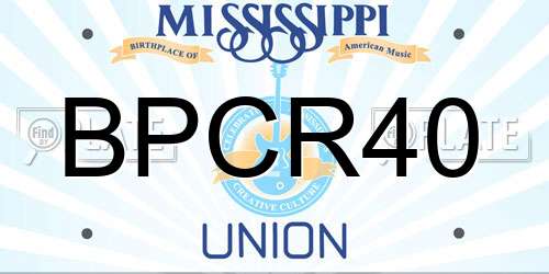BPCR40 Mississippi License Plate
