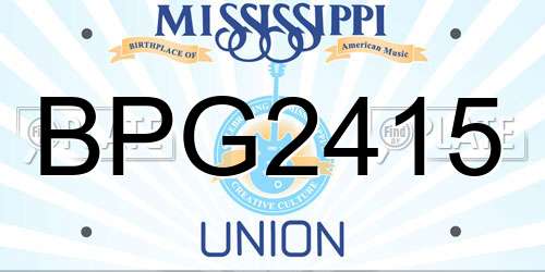 BPG2415 Mississippi License Plate